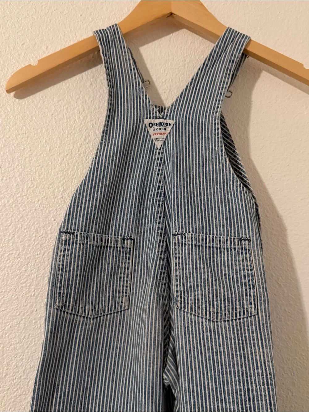 Vintage Oshkosh Overalls Striped Cotton Vestbak USA Boys Size 3T